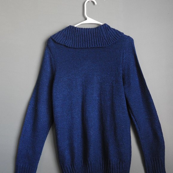 Kim Rogers Blue Knitted Zipper Cardigan Size Large - Picture 6 of 8